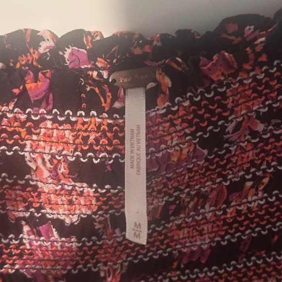 Free People Sweet Escape Floral Long Sleeve Boho Smocked Bodice Maxi Dress M - Picture 3 of 10